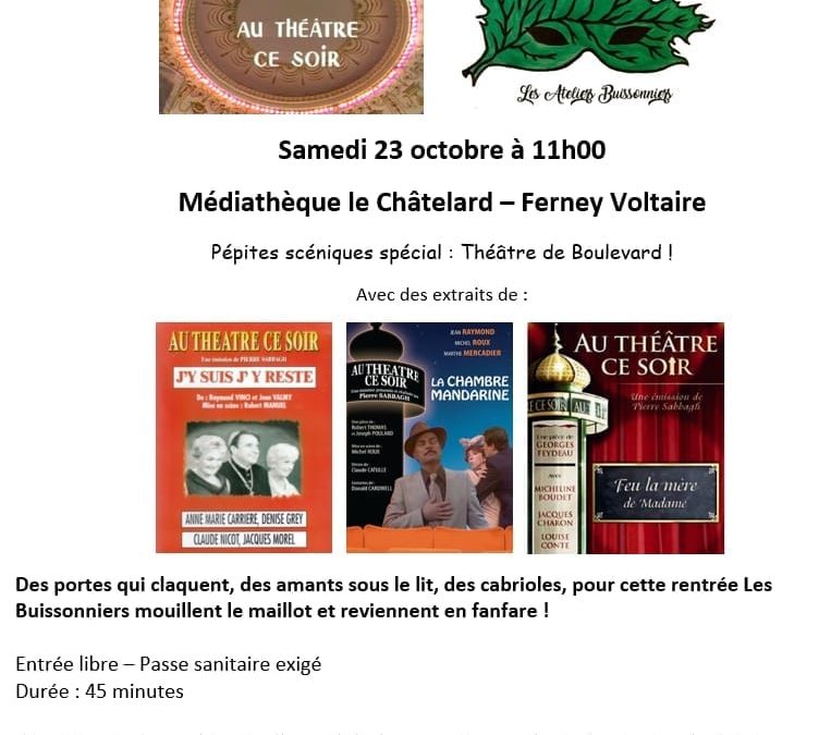 Au théâtre ce soir  …  un matin